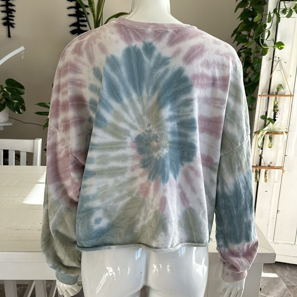 Dex med tie-dye, psychedelic sweatshirt crop top - Picture 4 of 9